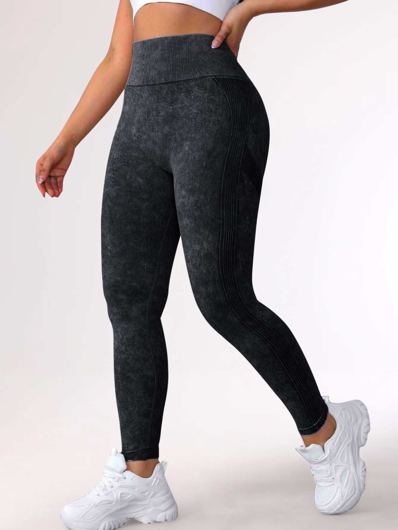 Acid Washed Scrunch Butt Seamless Leggings