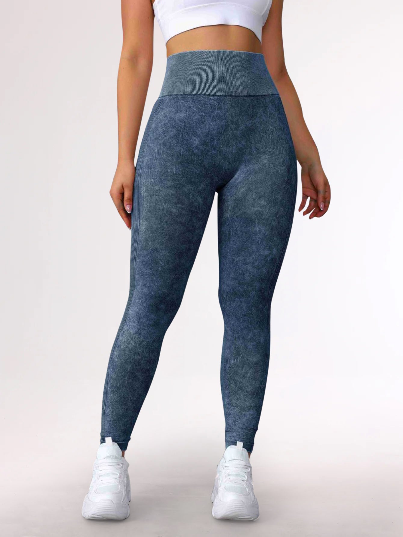 Acid Washed Scrunch Butt Seamless Leggings