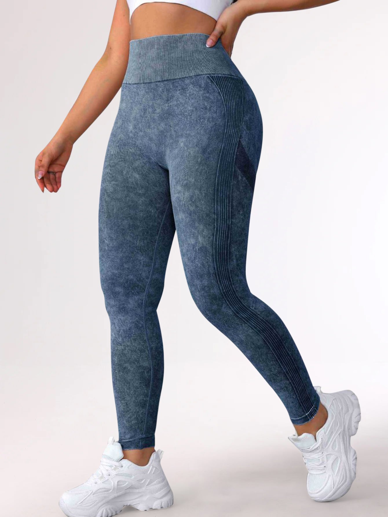 Acid Washed Scrunch Butt Seamless Leggings