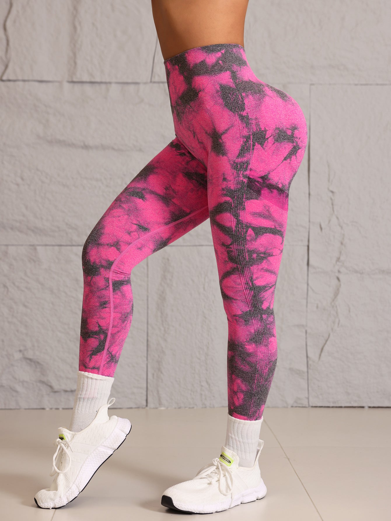 High Waist Tie Dye Butt Contour Seamless Leggings