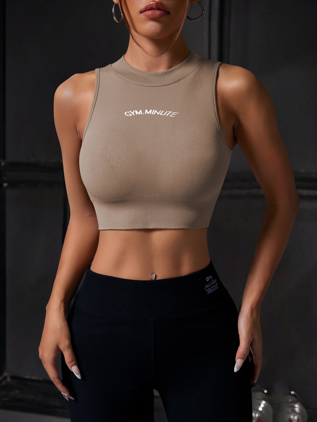 Letter Printed Seamless Crop Top