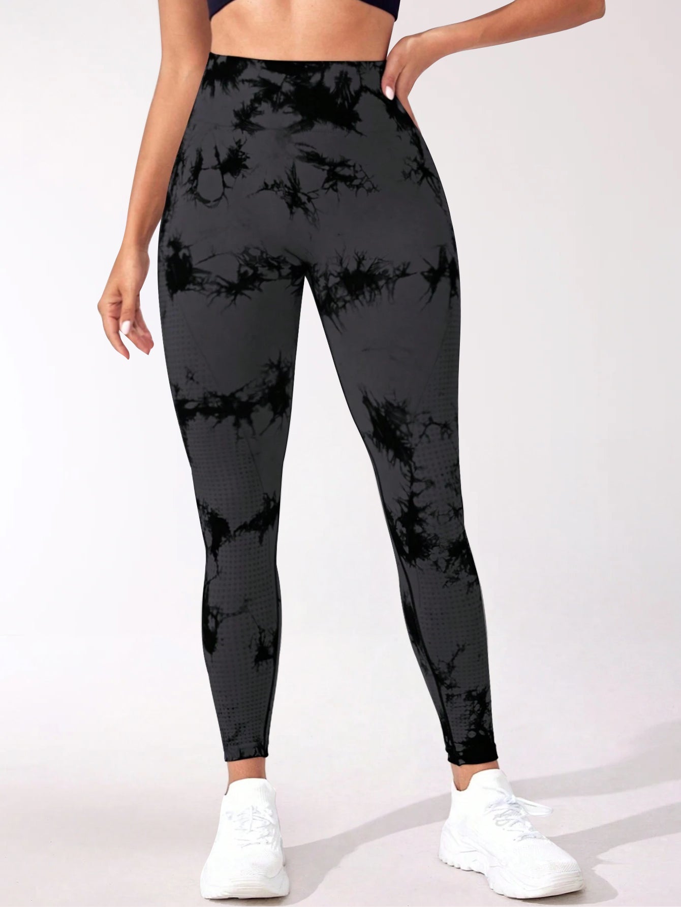 4-Piece High Waist Tie-Dye & Solid Butt Contour Legging Set