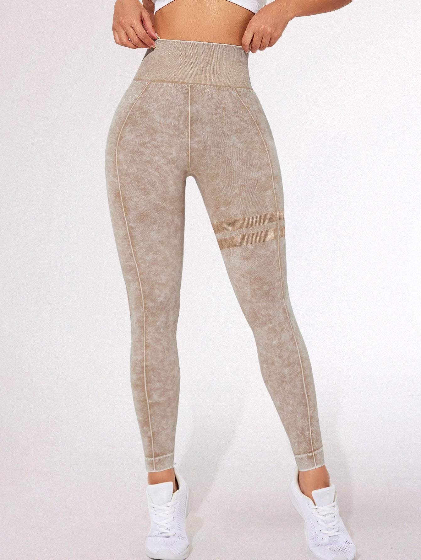 High Waist Acid Washed Seamless Leggings