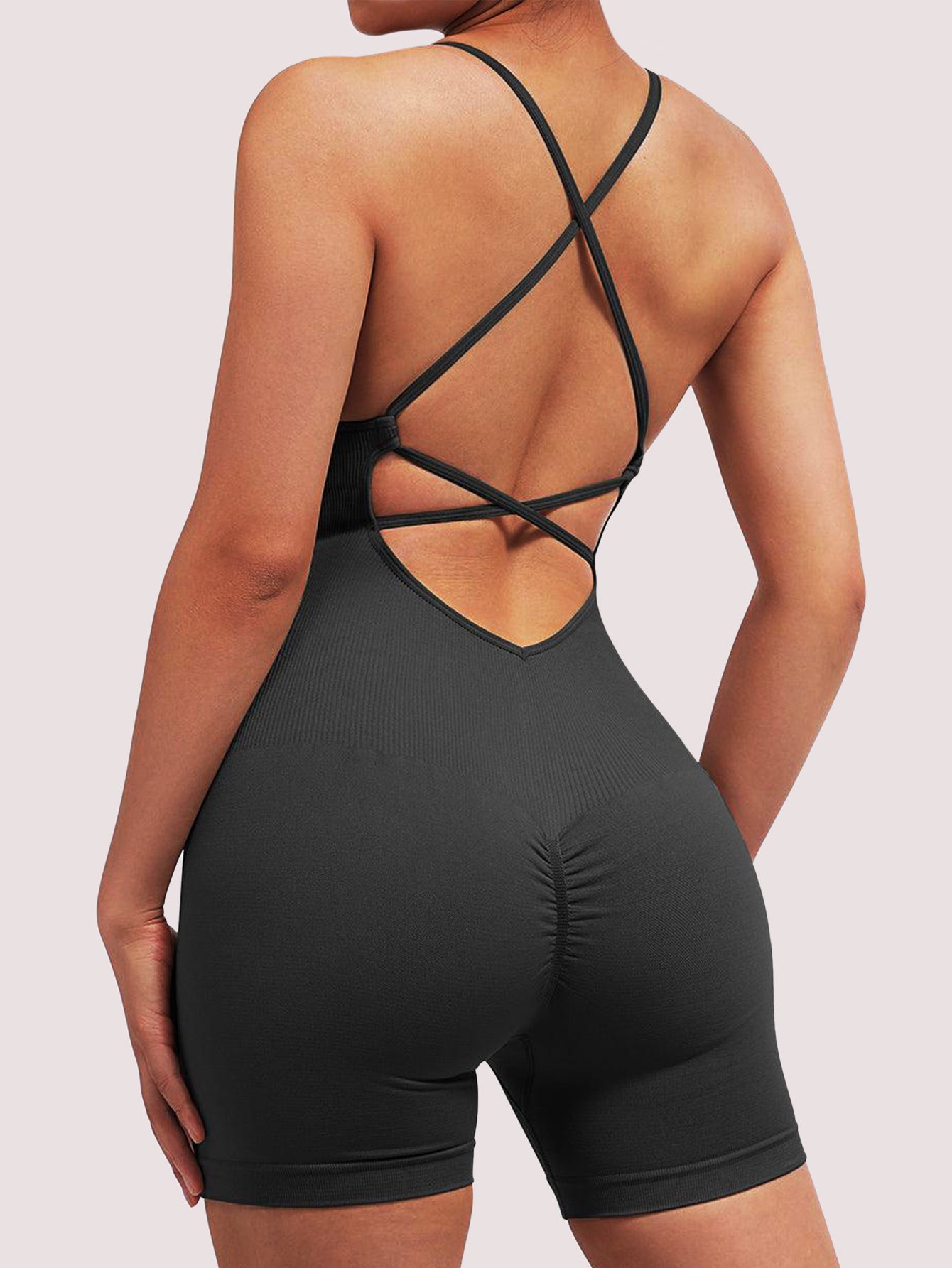 High-stretch Cross-back Seamless Romper