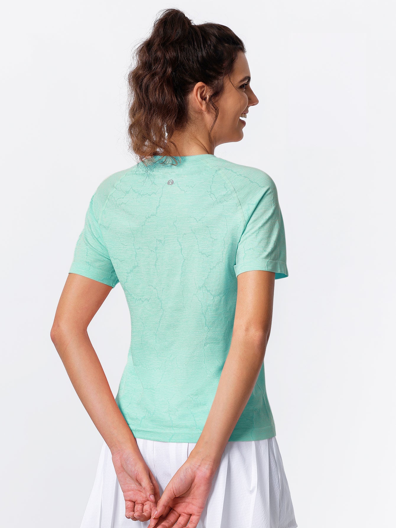 Soutien-gorge de sport sans coutures en tricot côtelé à dos nageur