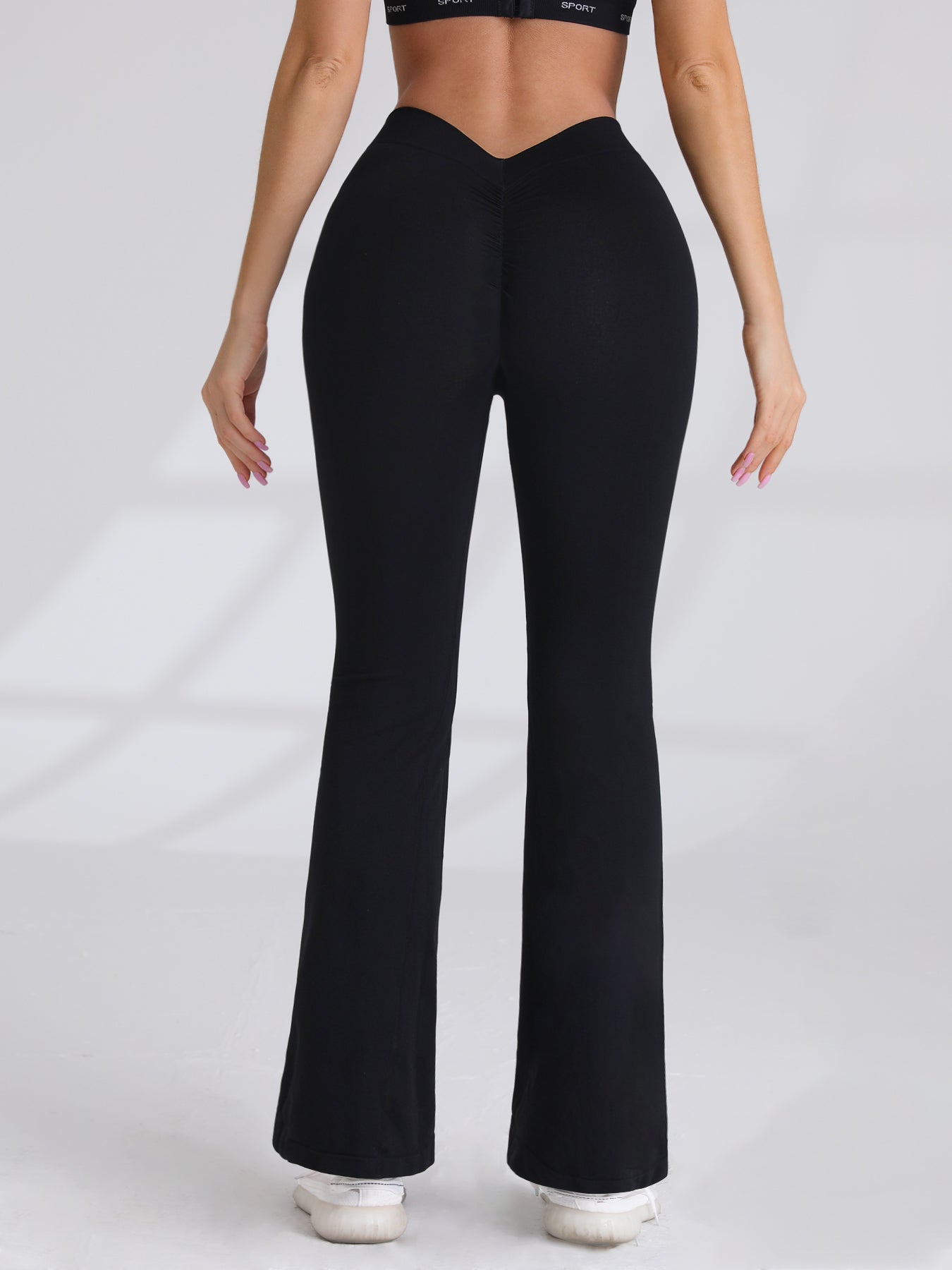 Women's V-Back Butt-Lifting Seamless Flare Pants