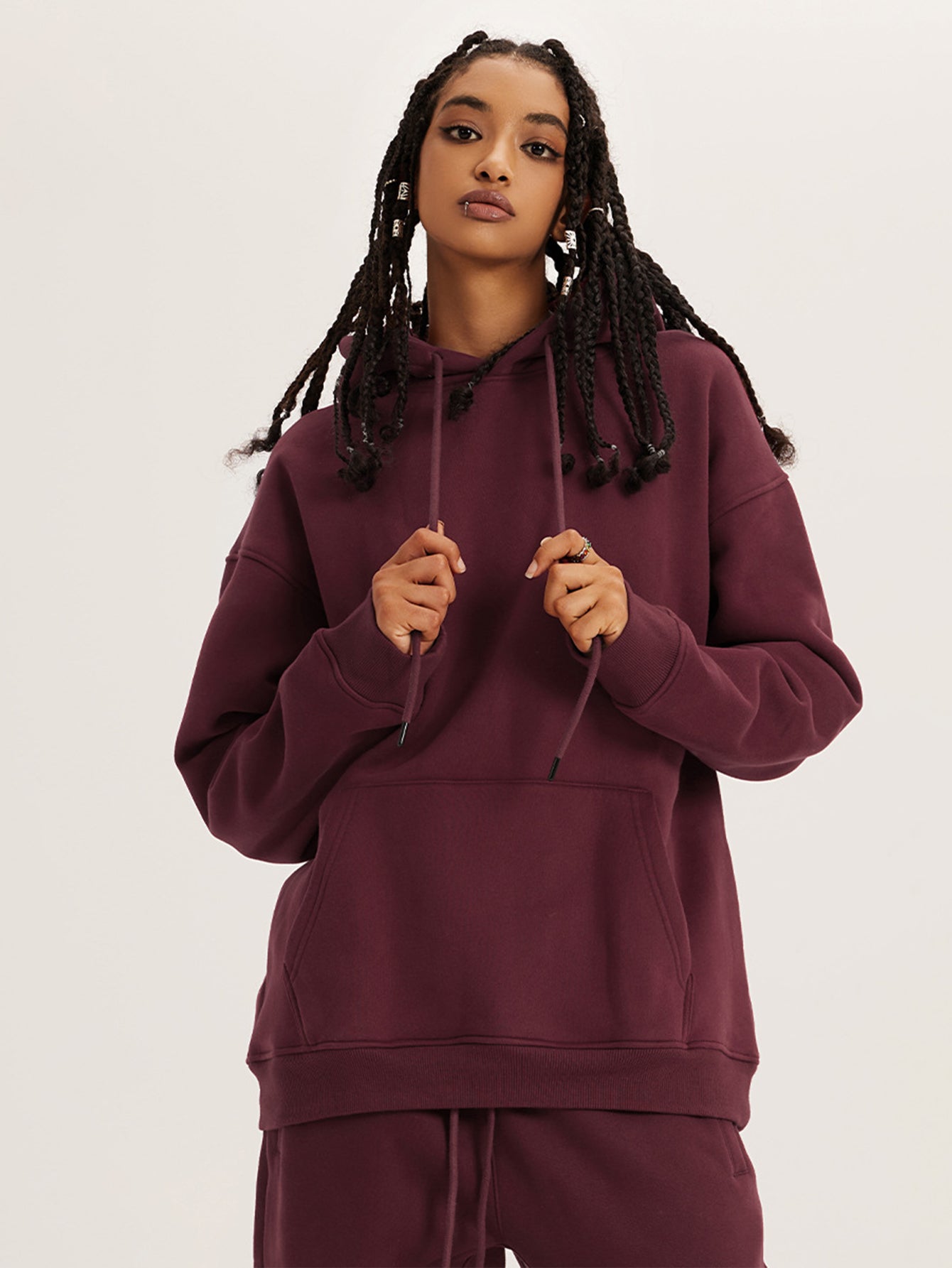 DIY Unisex Lined Pullover Drawstring  Kangaroo Pocket Hoodie