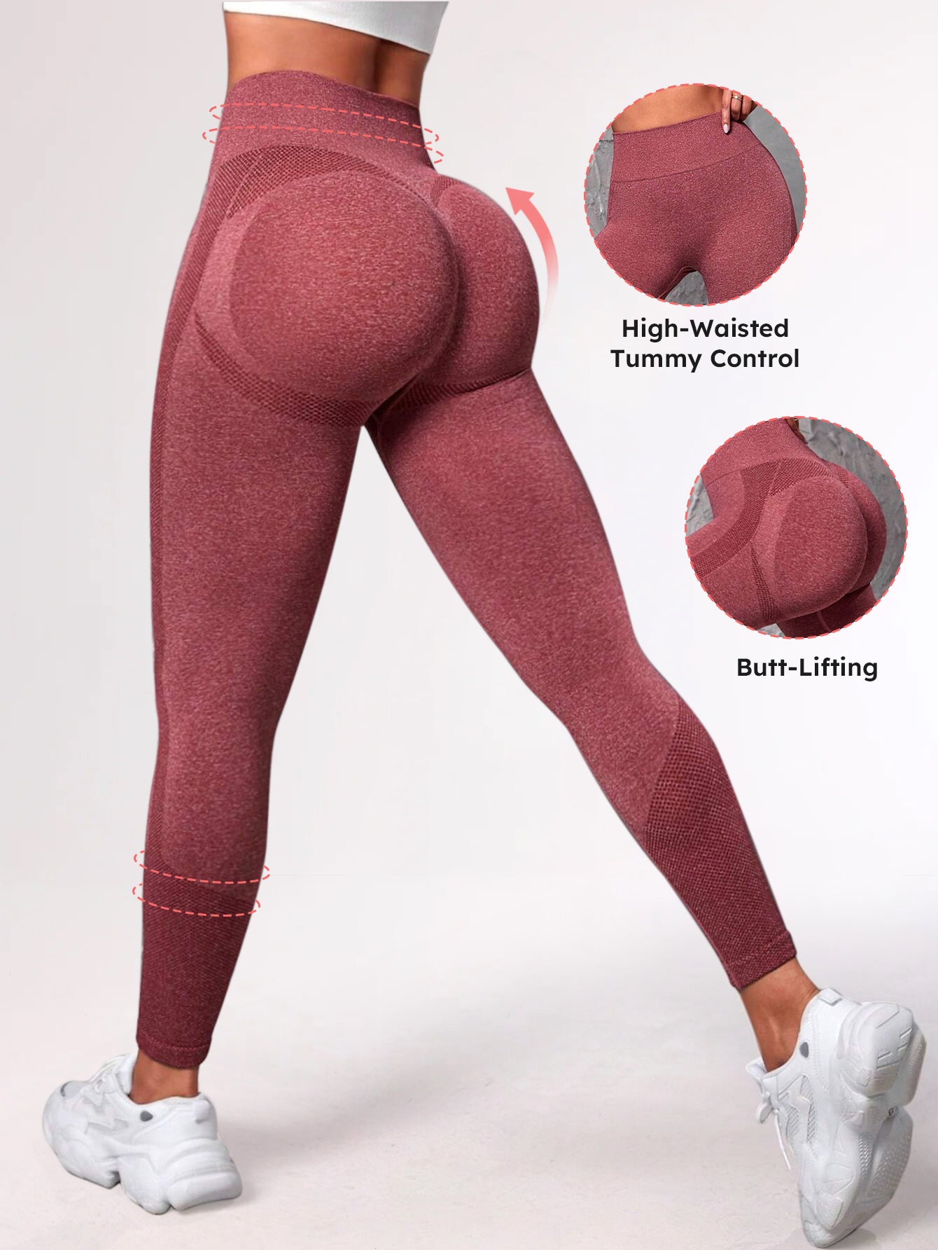 High Waist Side Contour Butt-Lifting Leggings