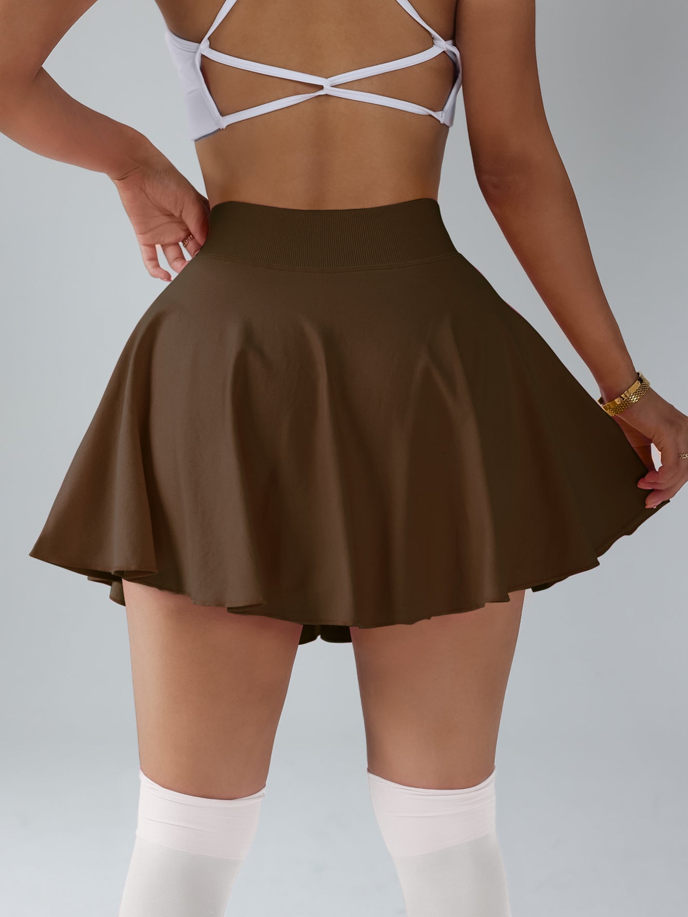 V-Waist Hidden Pocket Skort