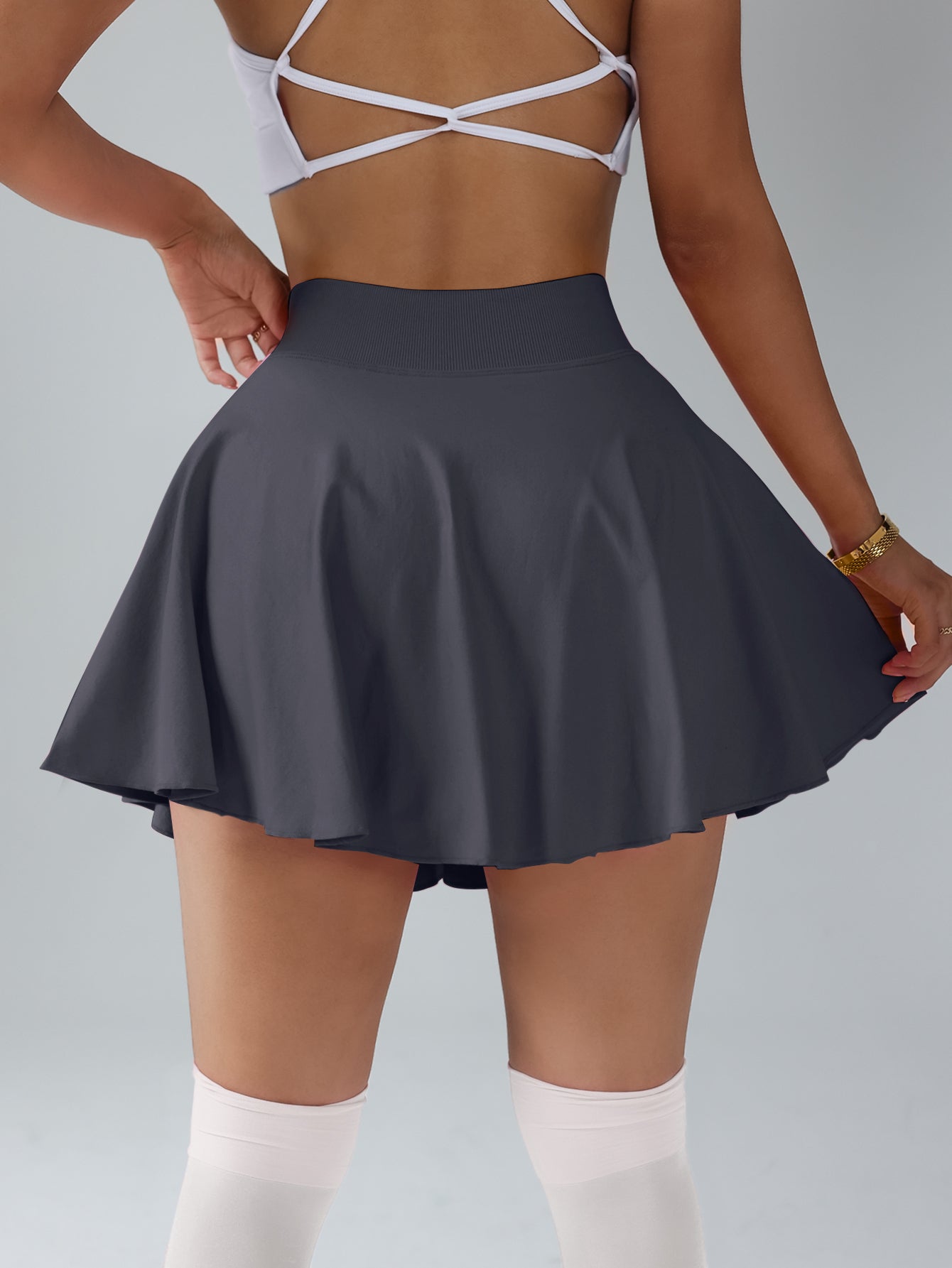 V-Waist Hidden Pocket Skort