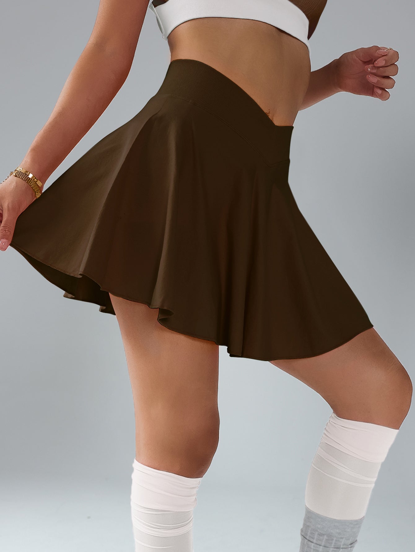 V-Waist Hidden Pocket Skort