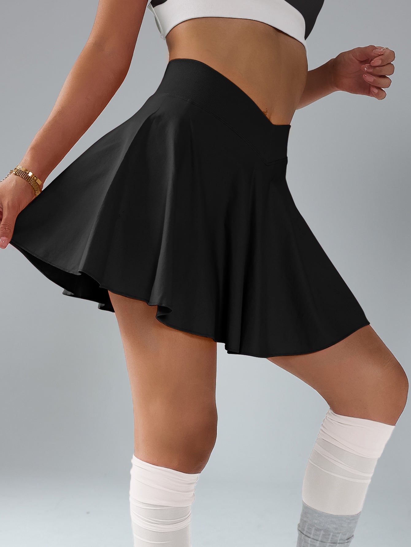 V-Waist Hidden Pocket Skort