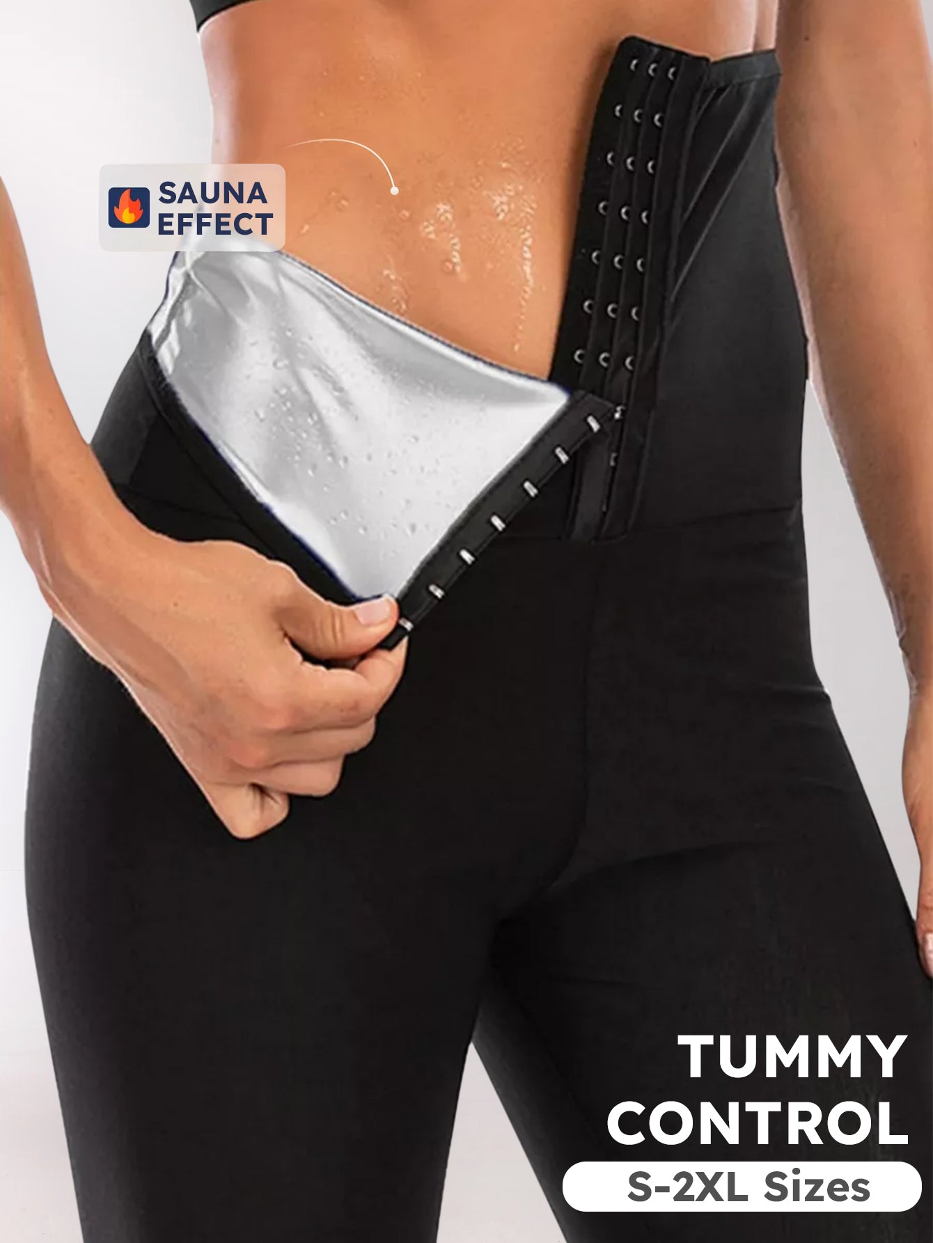 Three-Breasted Tummy Control Sauna Effect Leggings