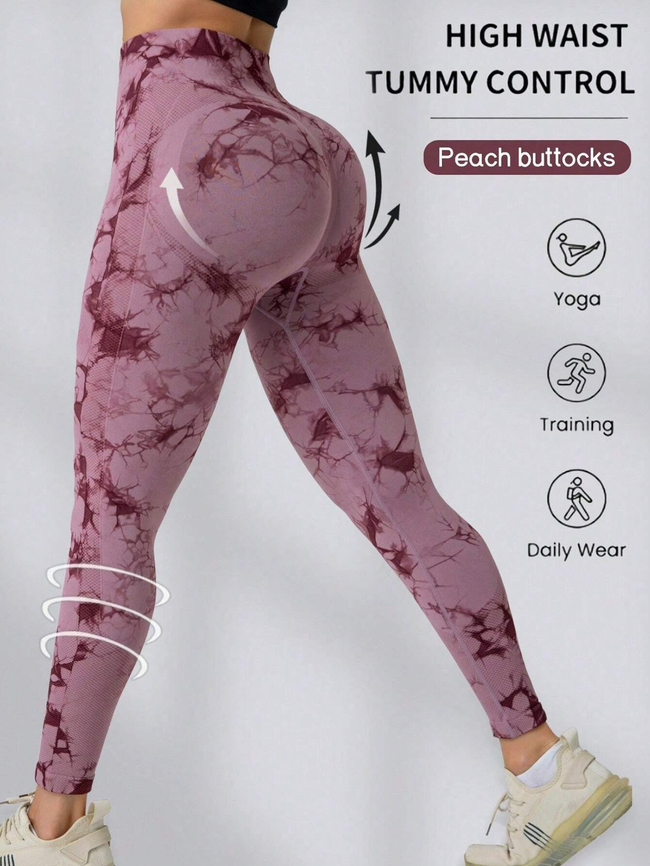 High Waist Tie Dye Butt-Lifting Seamless Leggings