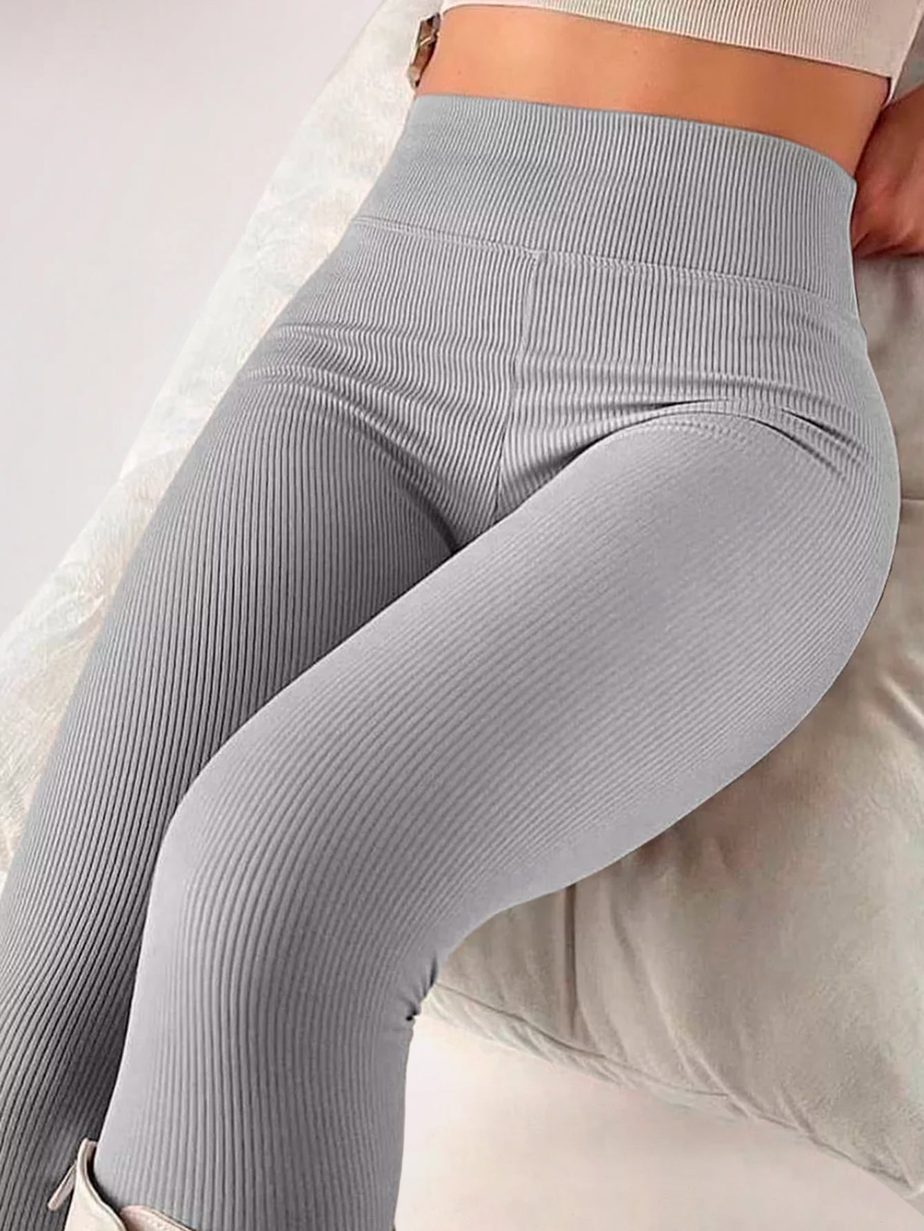 High Waist Rib-Knit Leggings