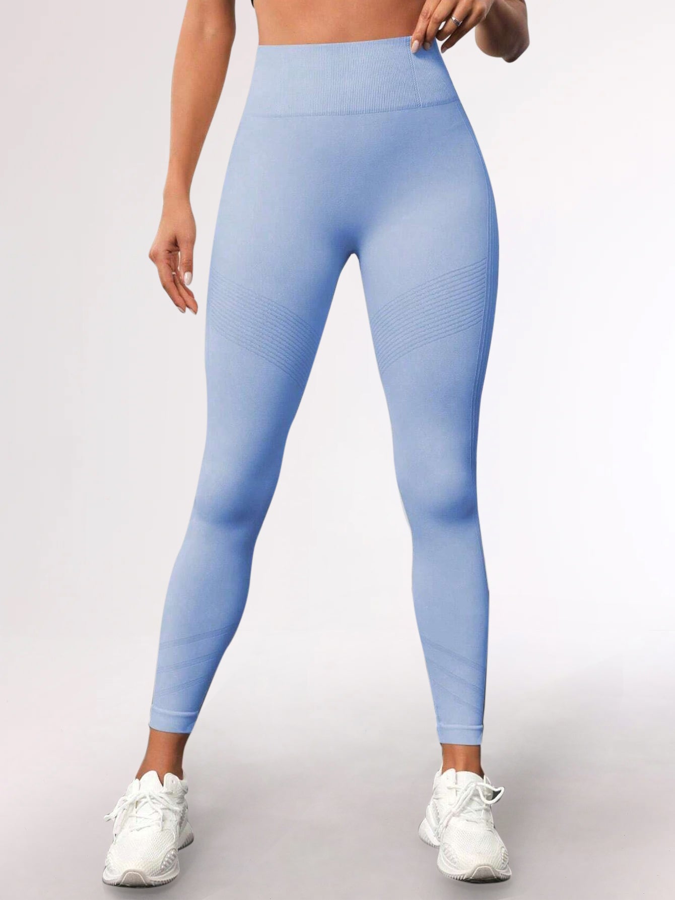 High Waist Tummy Control Side-Ribbed Butt-Lifting Leggings