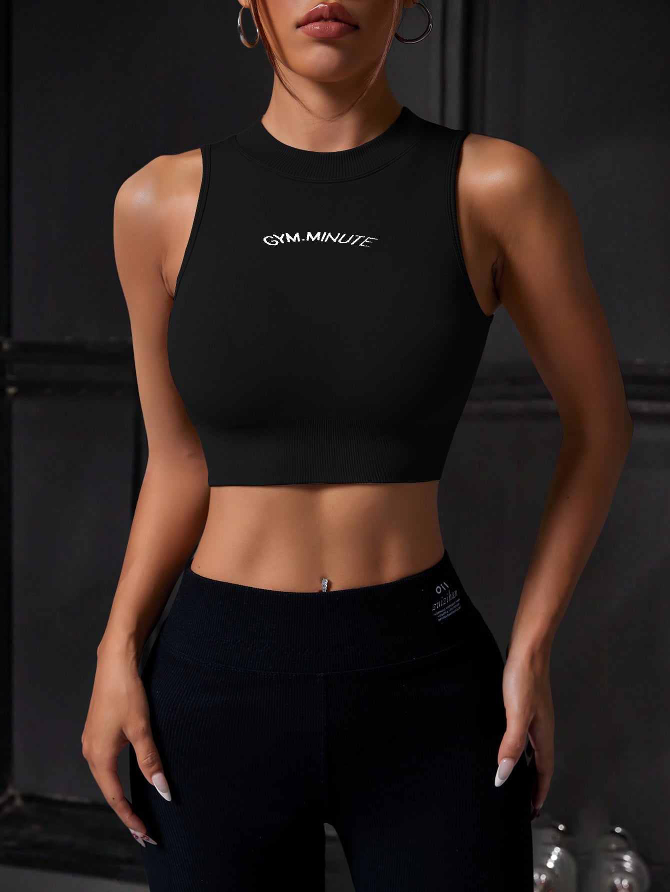 Letter Printed Seamless Crop Top