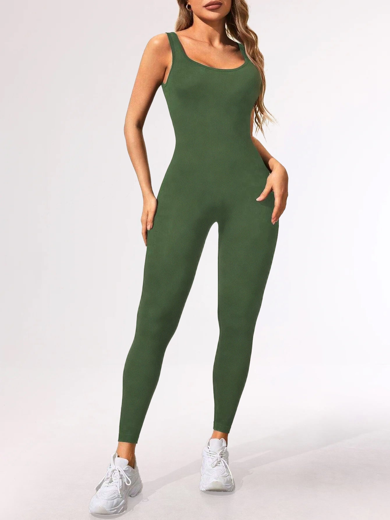 Tummy Control Hollow-Out Back Scrunch Seamless Jumpsuit