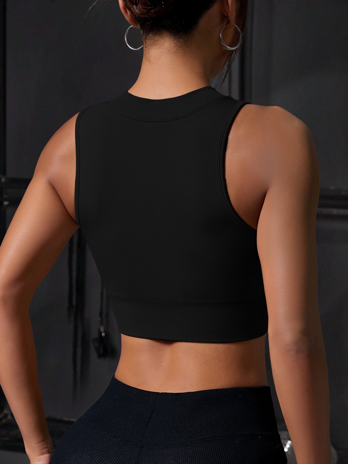 Letter Printed Seamless Crop Top