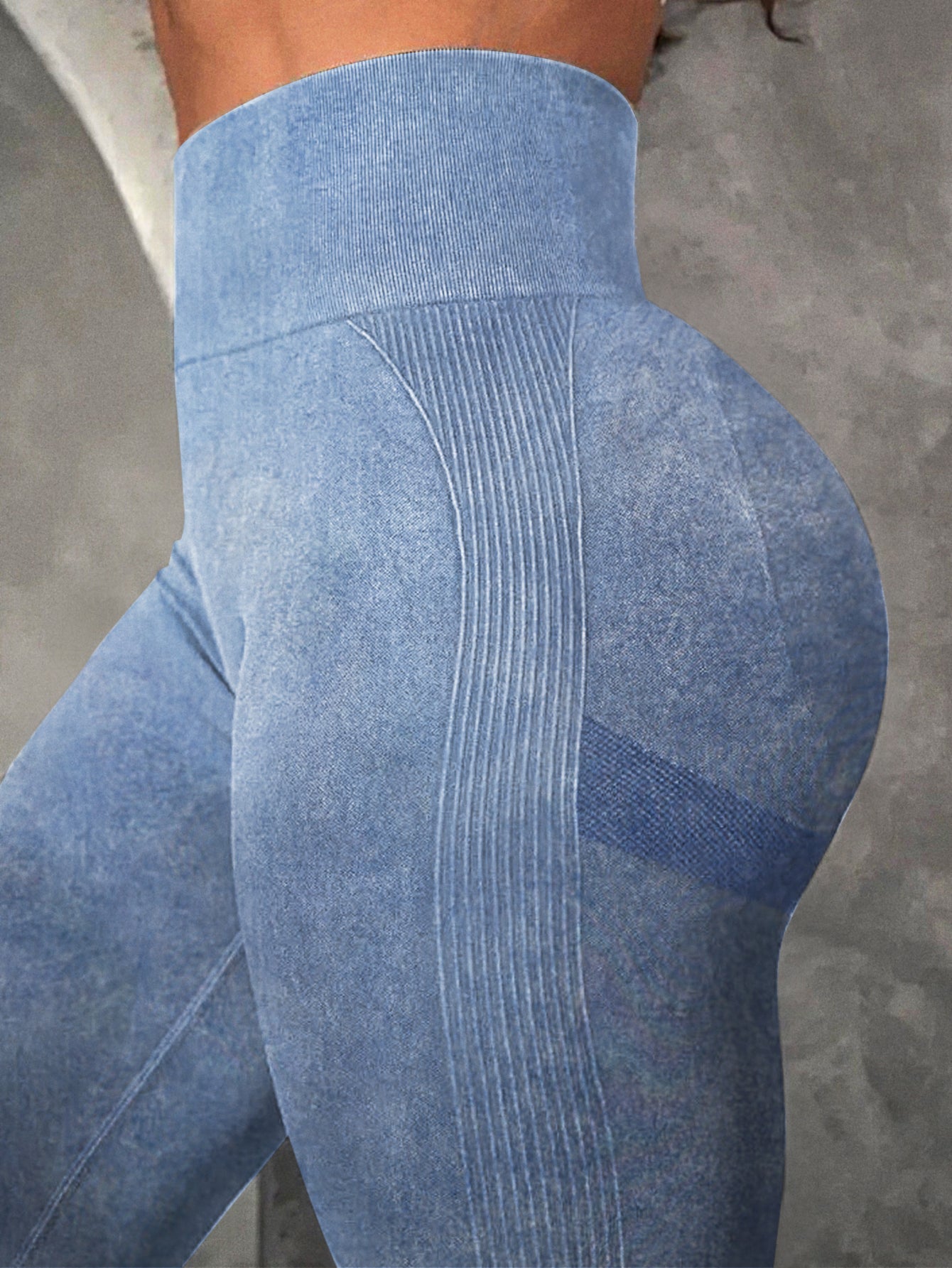 High Waist Acid Washed Butt-lifting Leggings