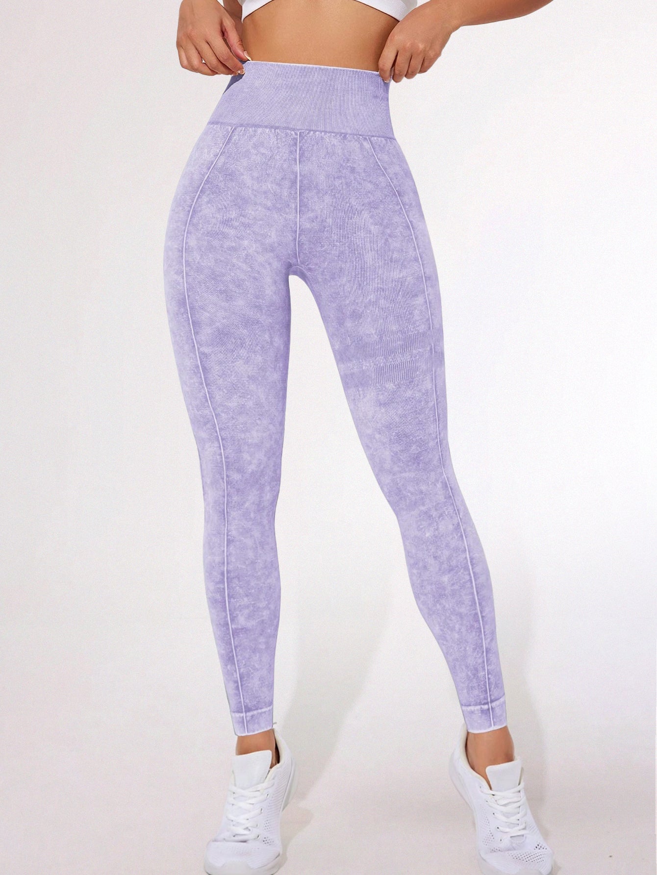 High Waist Acid Washed Seamless Leggings