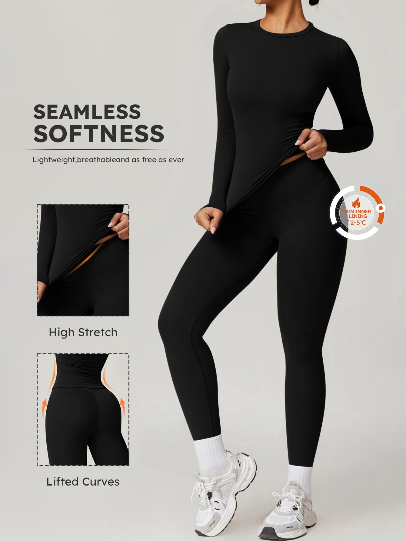 Ultra-Soft Thin Lined Top & Legging Set