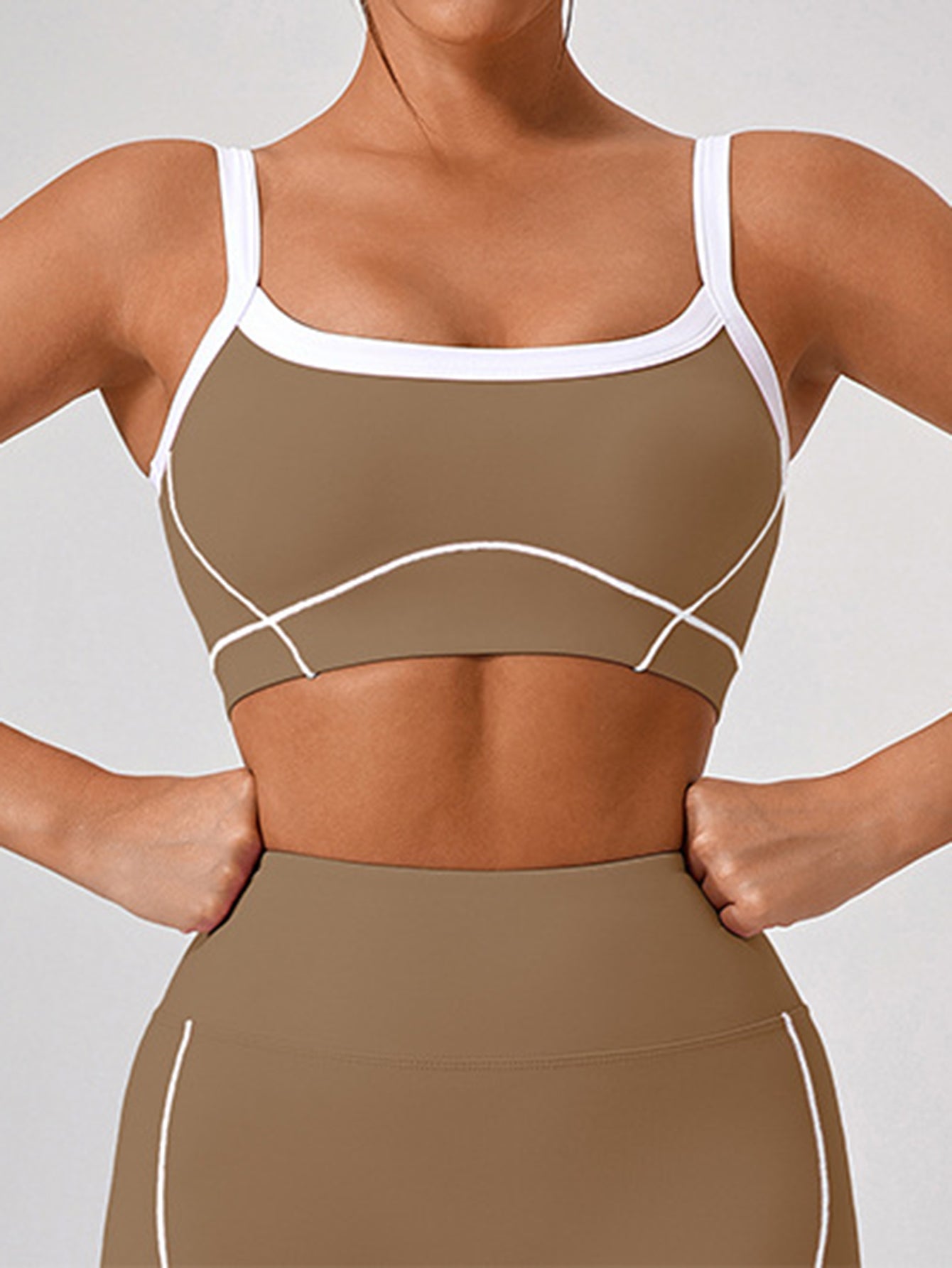 Streamlined Design Sports Bra & Split Hem Flare Pants Set