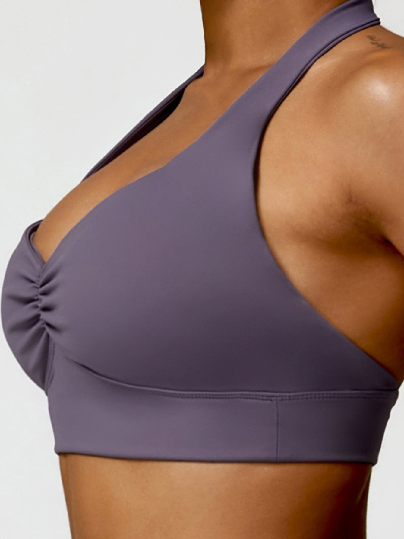 Halter Neck Front Scrunch Sports Bra