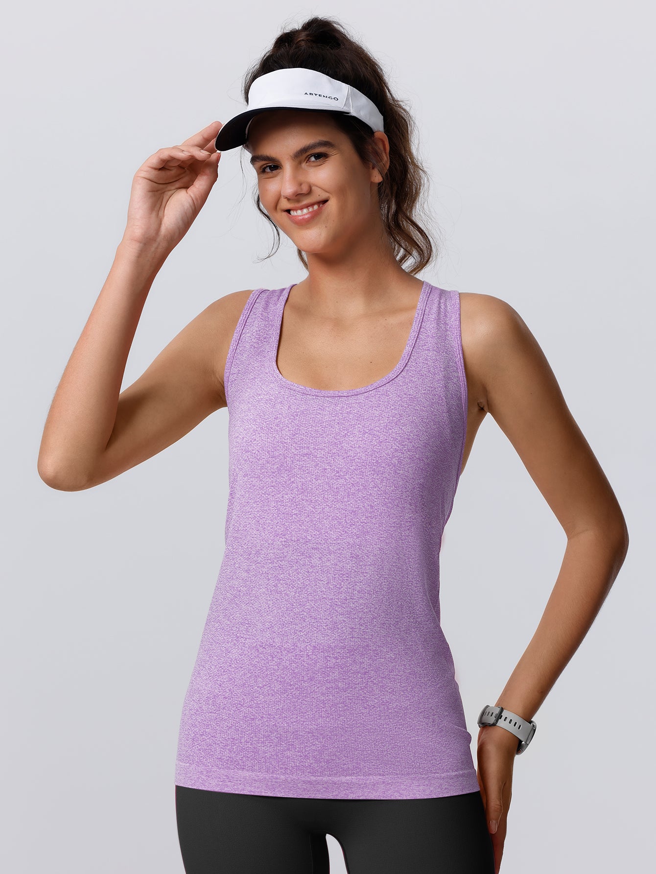 Soutien-gorge de sport sans coutures en tricot côtelé à dos nageur