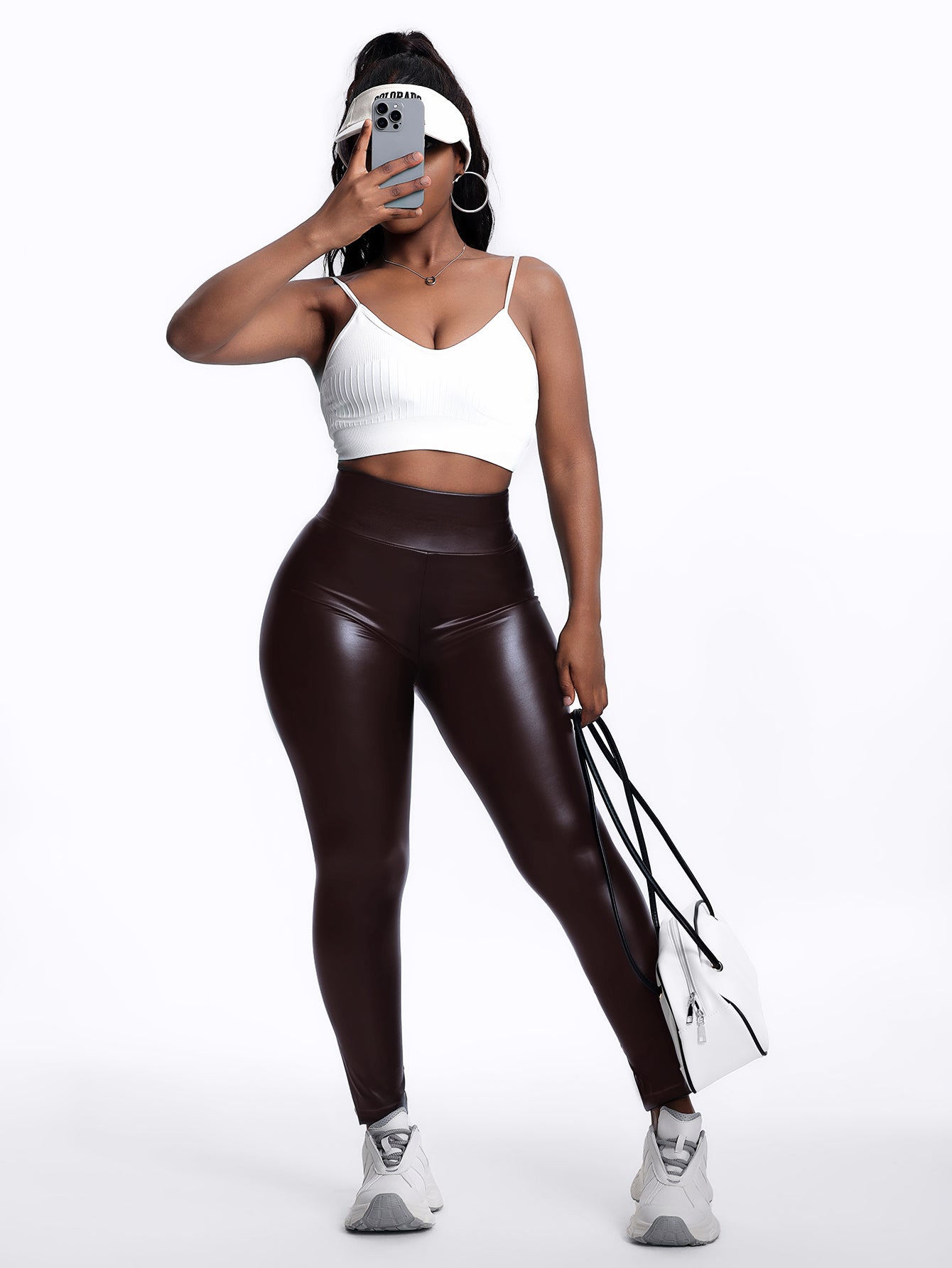 Women's Fleece Stretch Artificial Leather PU Leather Leggings