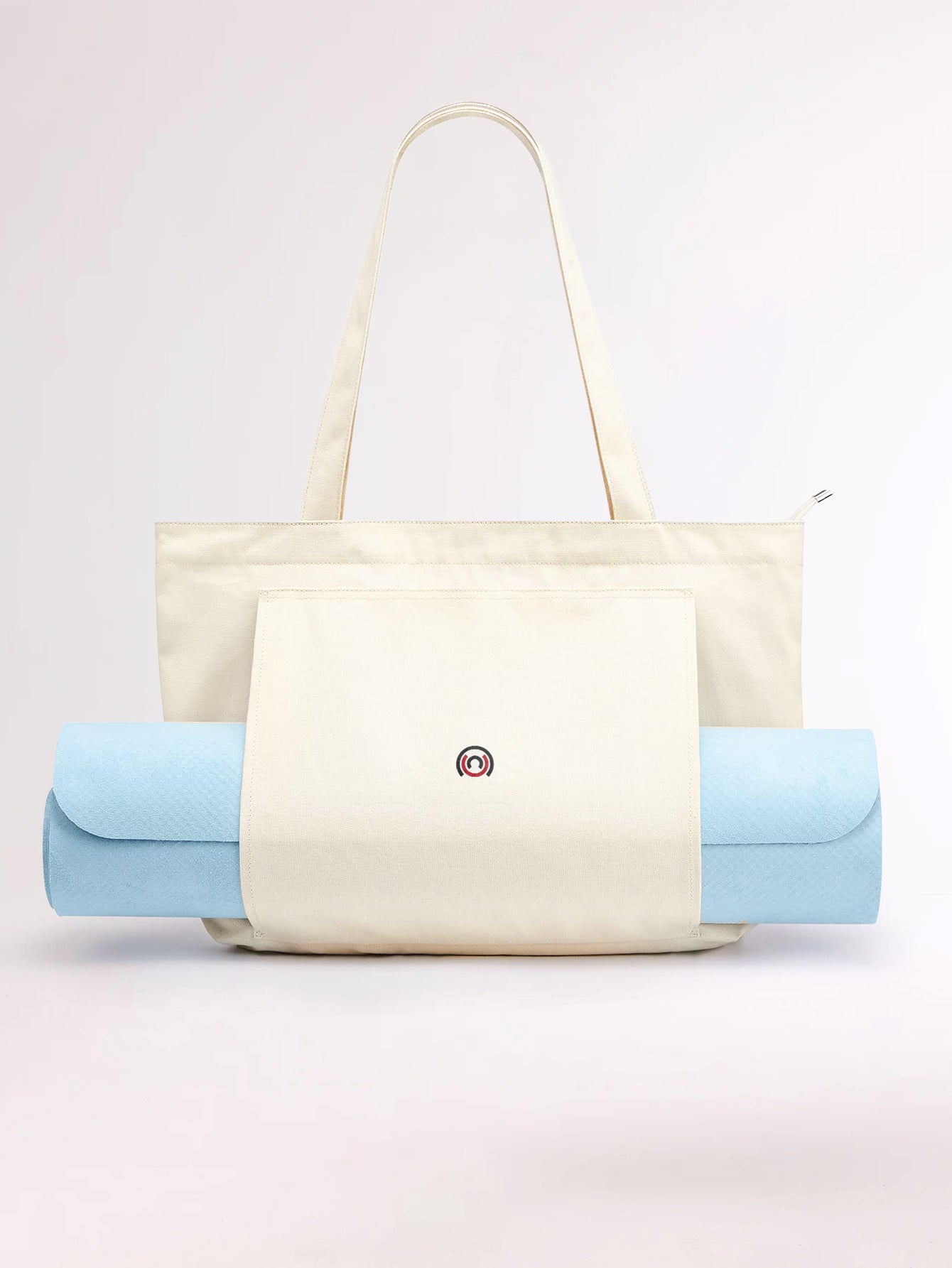 Canvas Tote Bag with Yoga Mat Carrier Pocket