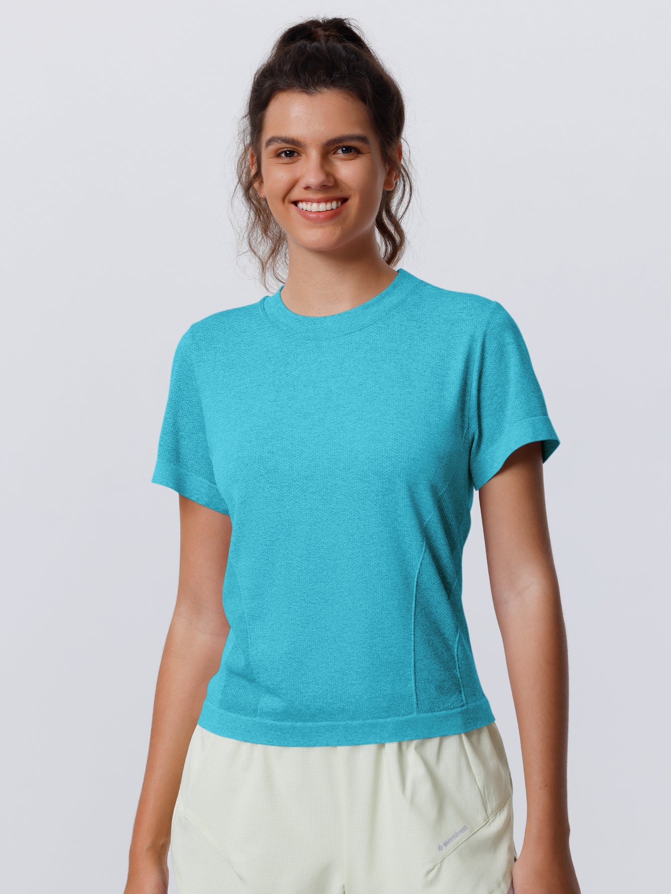 Soutien-gorge de sport sans coutures en tricot côtelé à dos nageur