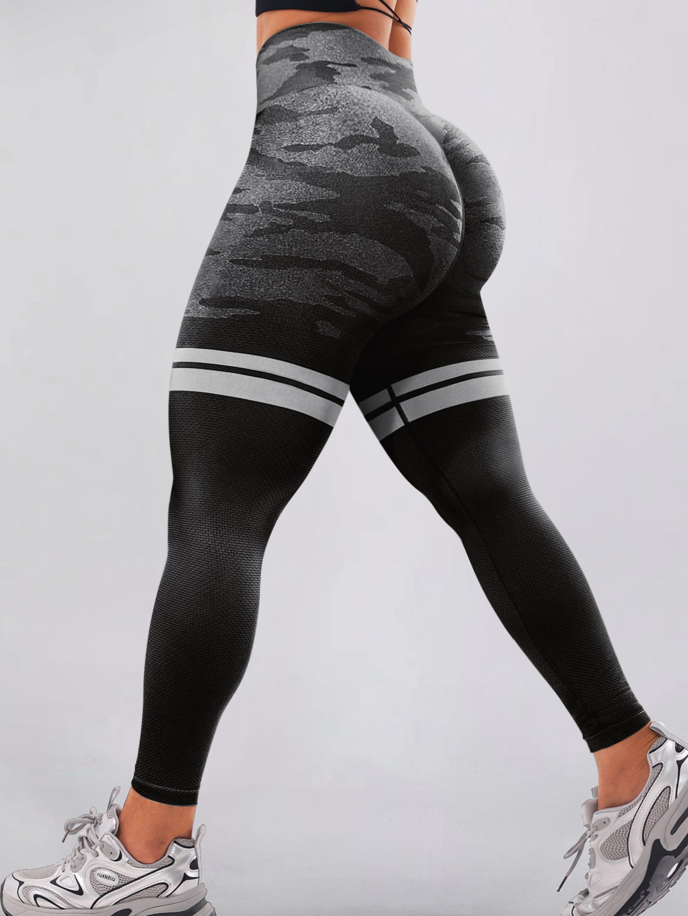 High Waist Camo Print Pocket Seamless Leggings