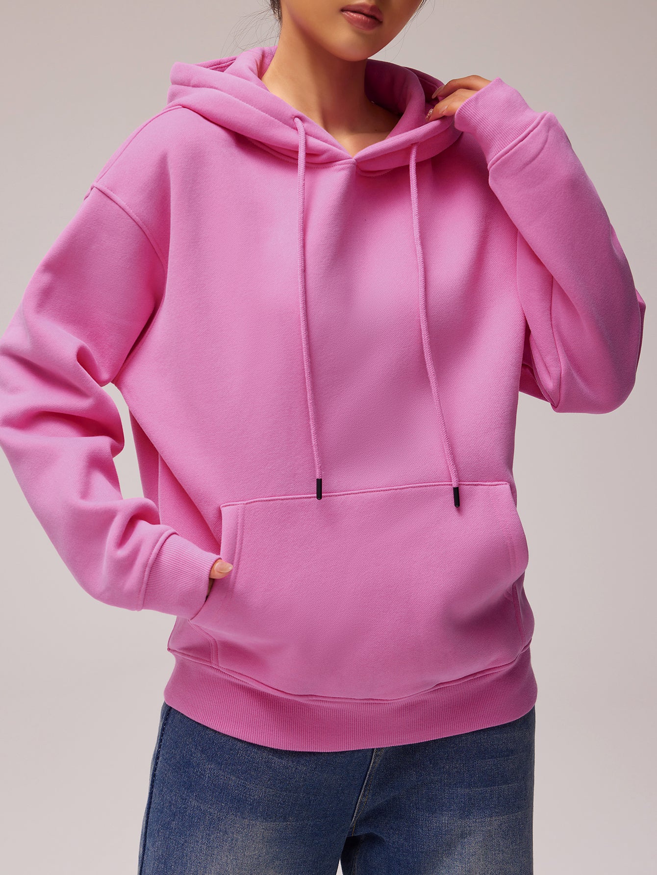 DIY Unisex Lined Pullover Drawstring  Kangaroo Pocket Hoodie