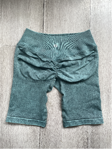 High Waist Acid Washed Butt-Lifting Seamless Biker Shorts