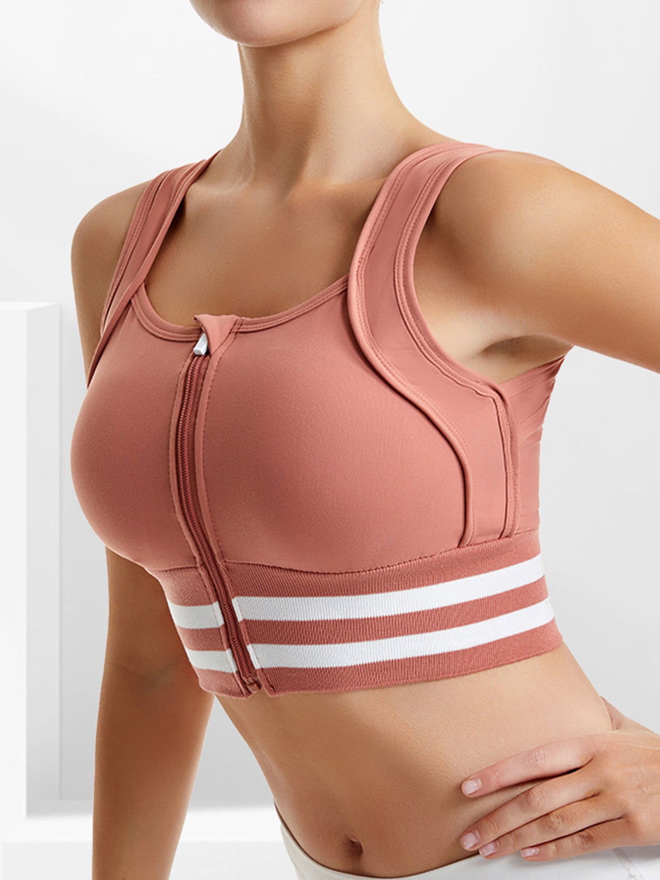 Front Zip High Impact Sports Bra
