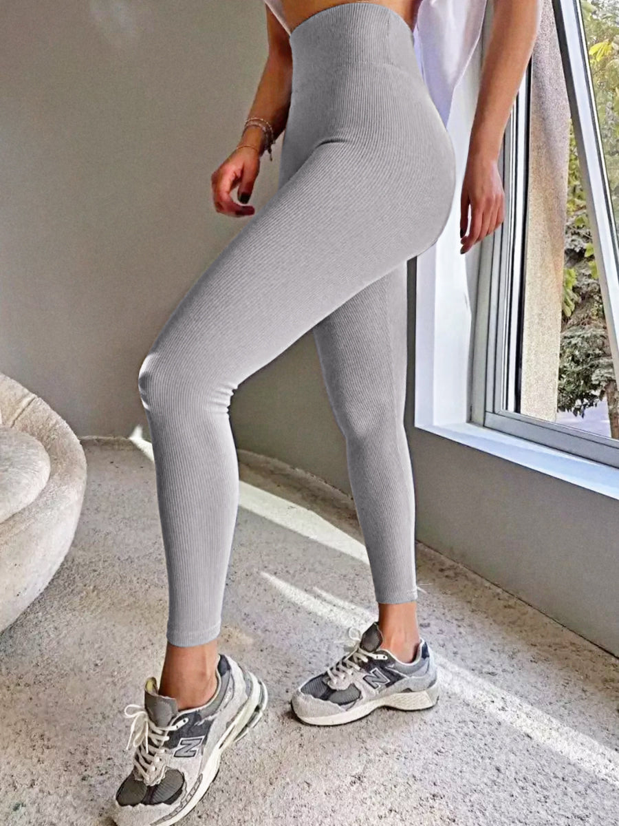 High Waist Rib-Knit Leggings