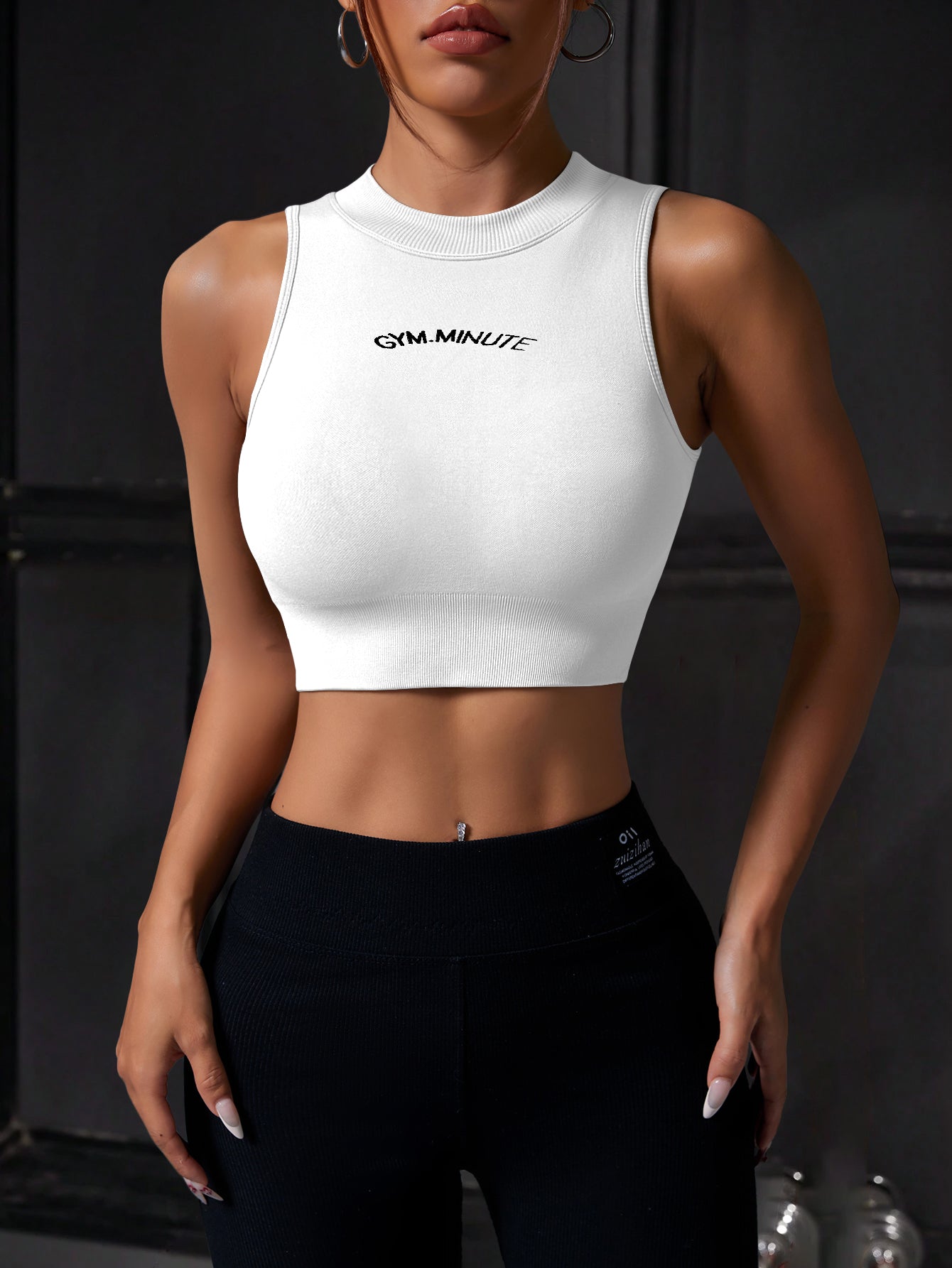 Letter Printed Seamless Crop Top