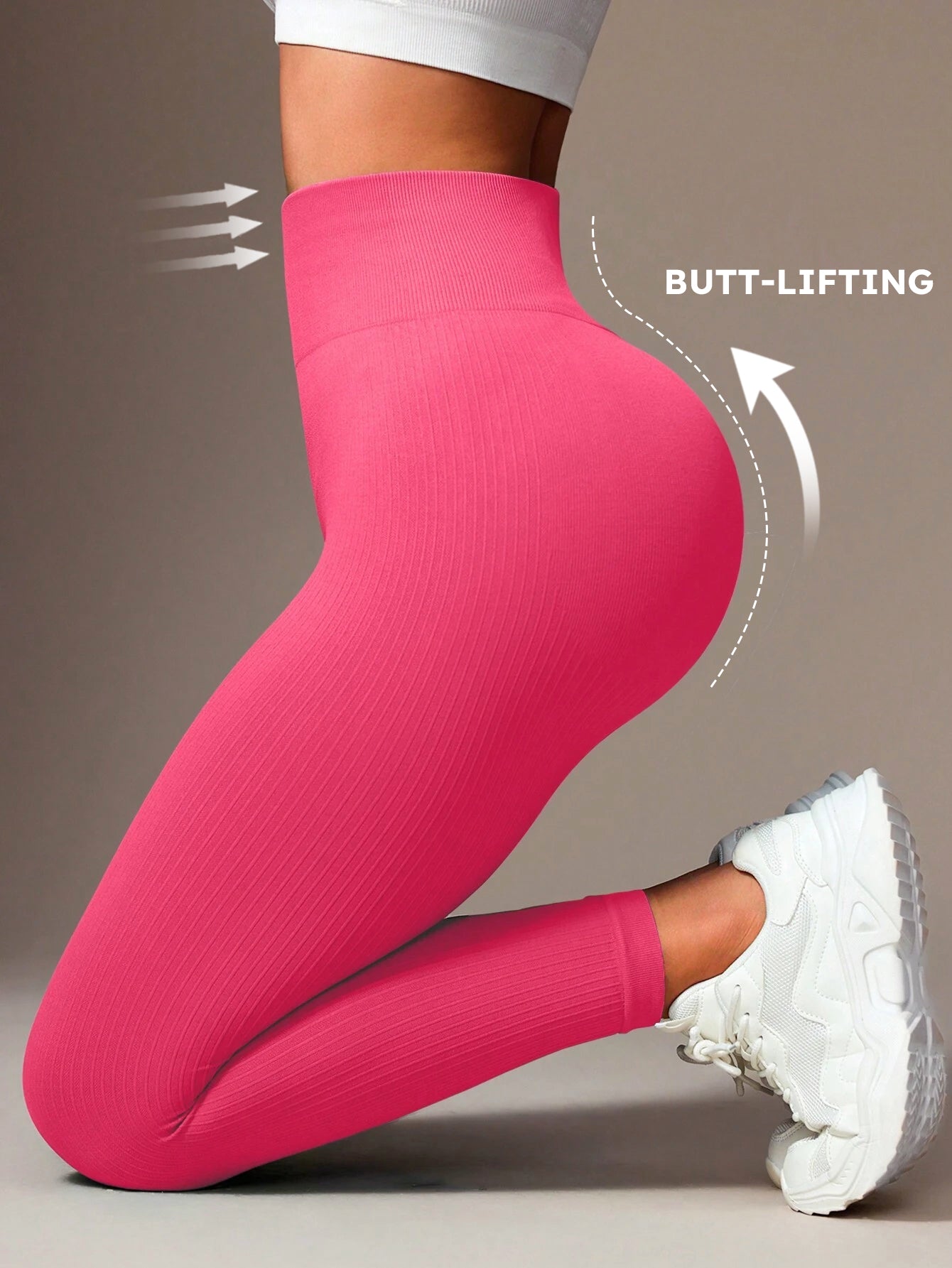 High Waist Butt-Lifting Rib-Knit Seamless Leggings