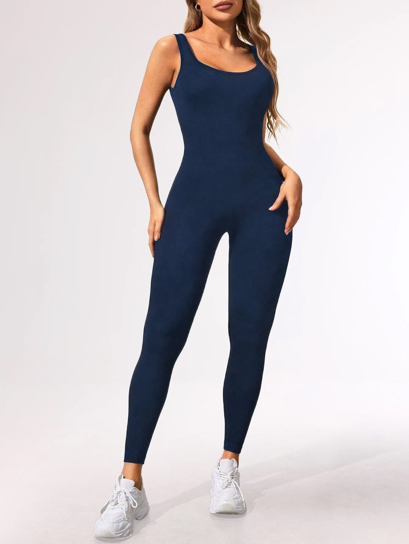 Tummy Control Hollow-Out Back Scrunch Seamless Jumpsuit