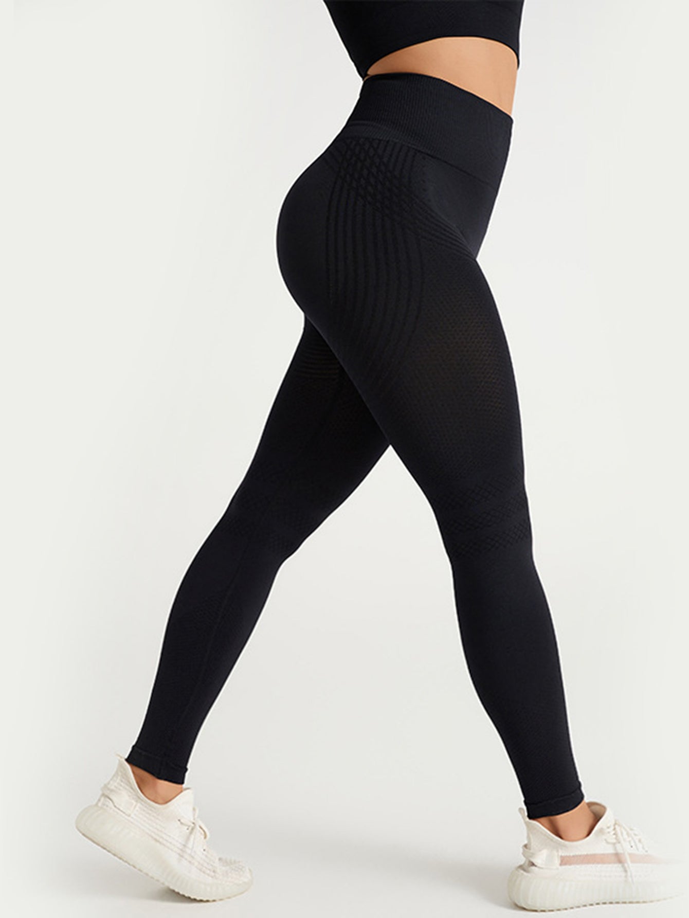 High Waist Textured Butt-Lifting Seamless Leggings