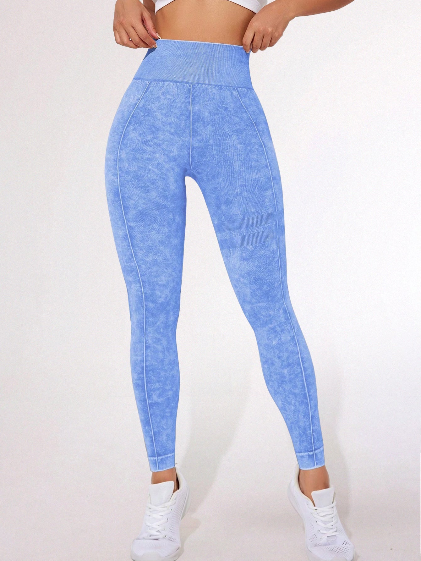 High Waist Acid Washed Seamless Leggings