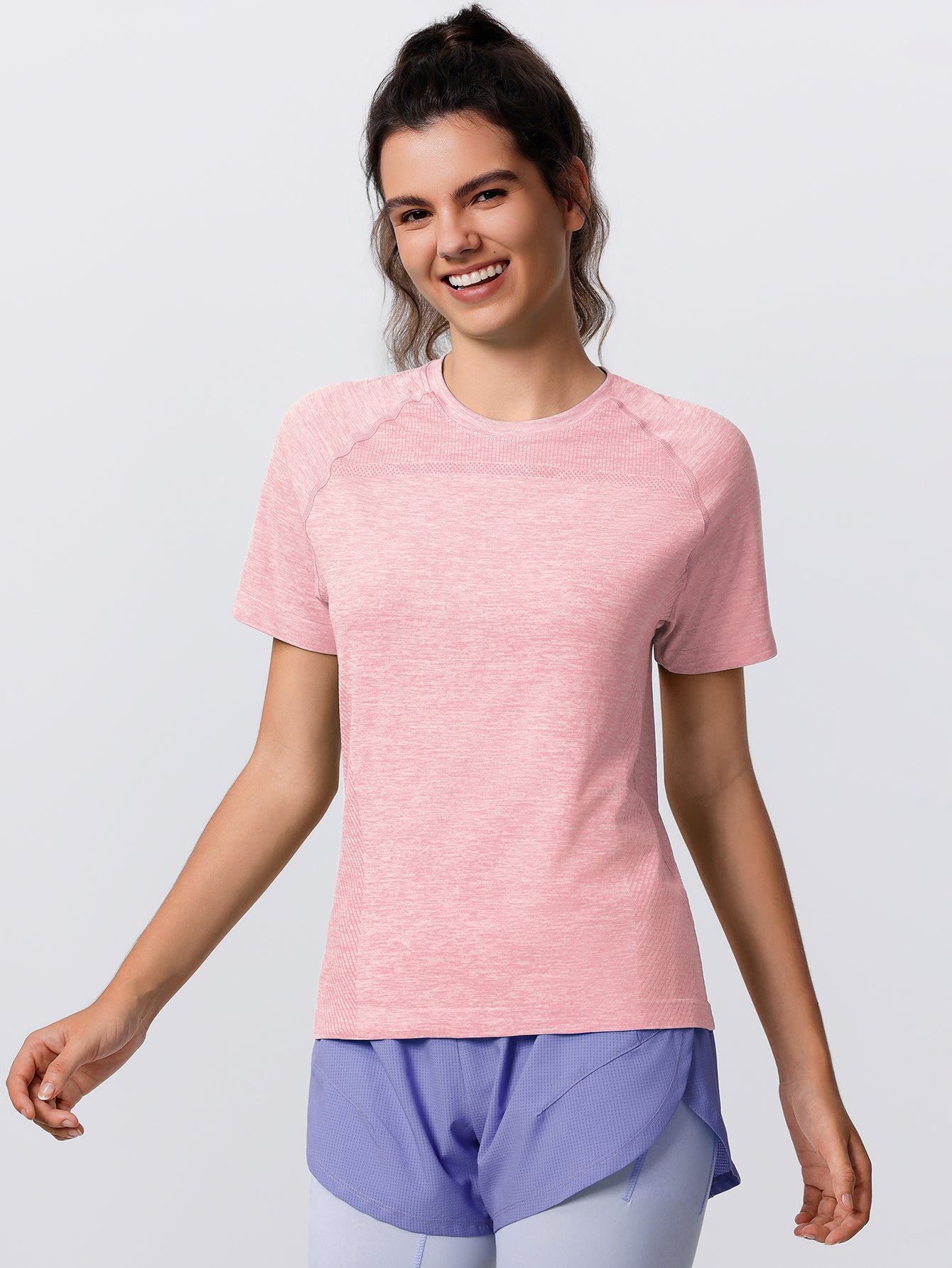 Soutien-gorge de sport sans coutures en tricot côtelé à dos nageur