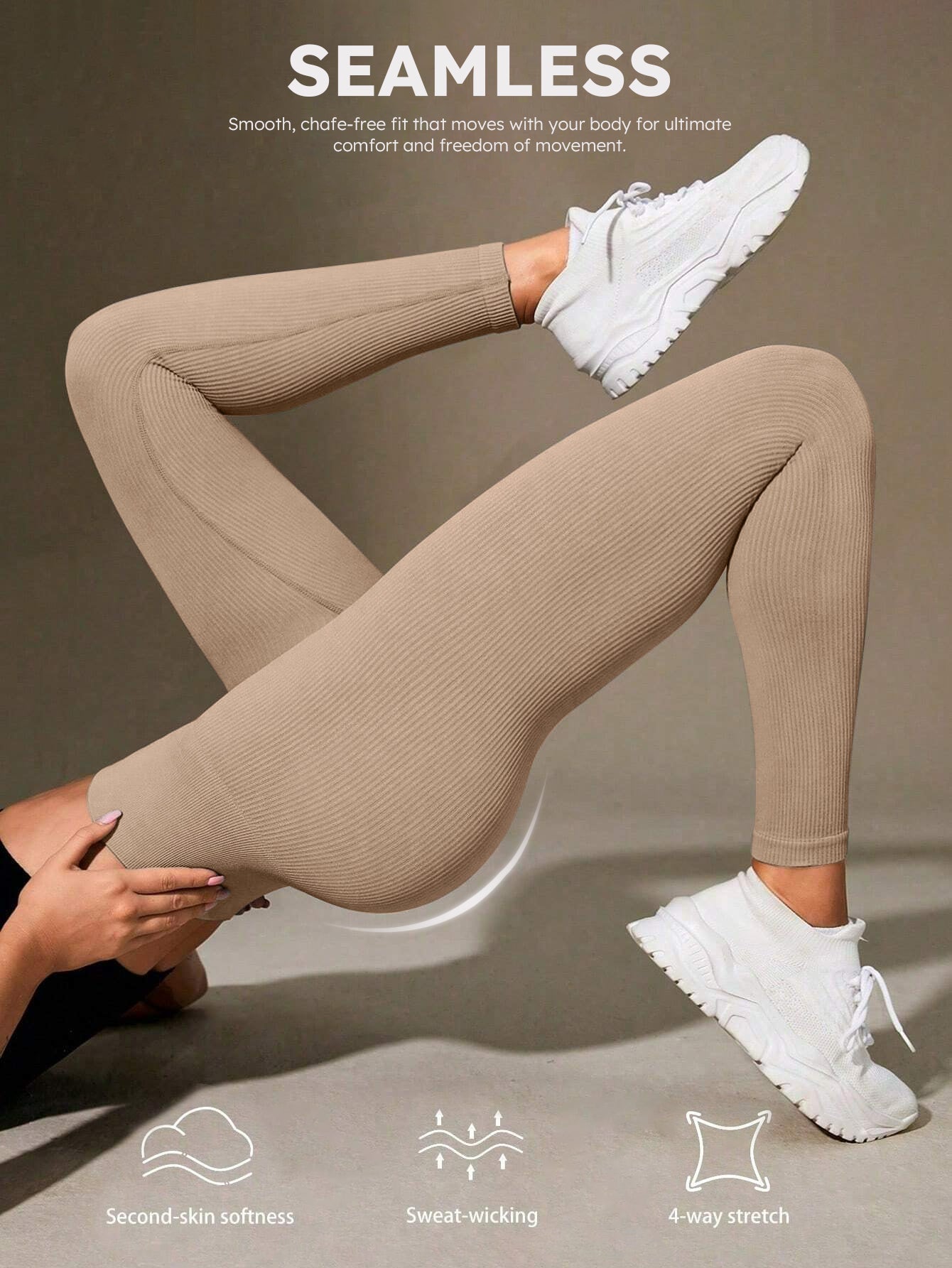 High Waist Rib-Knit Seamless Leggings