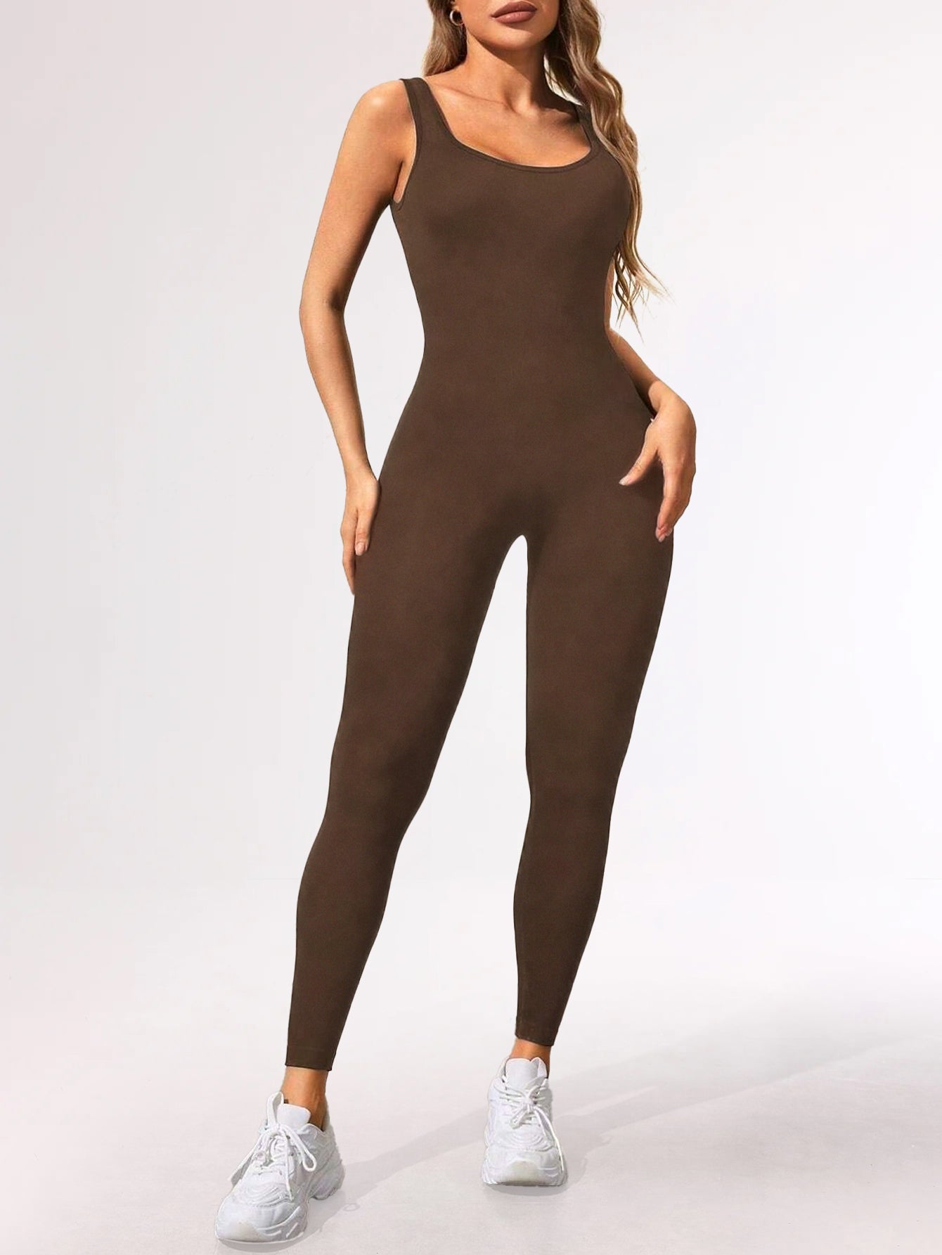 Tummy Control Hollow-Out Back Scrunch Seamless Jumpsuit