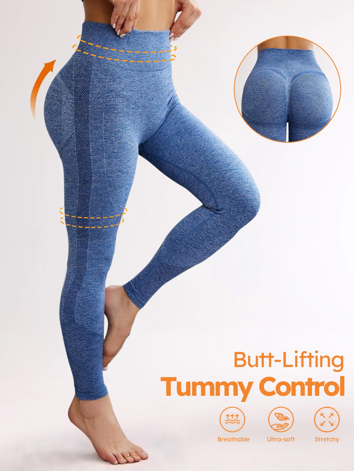 High Waist Side Contour Butt-Lifting Leggings