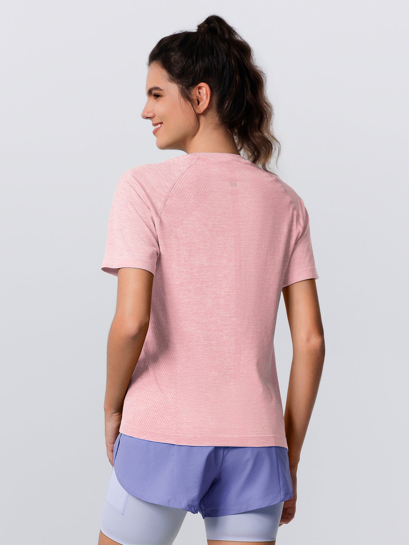Soutien-gorge de sport sans coutures en tricot côtelé à dos nageur