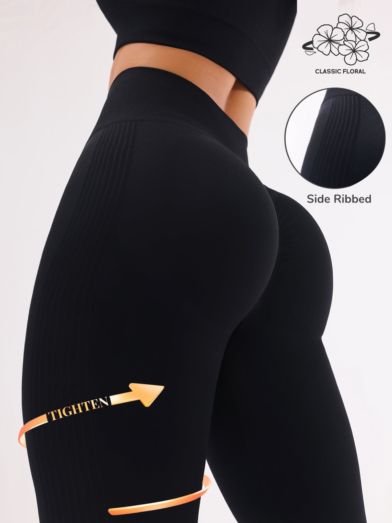 Scented Side-Ribbed Butt-Lifting Seamless Leggings