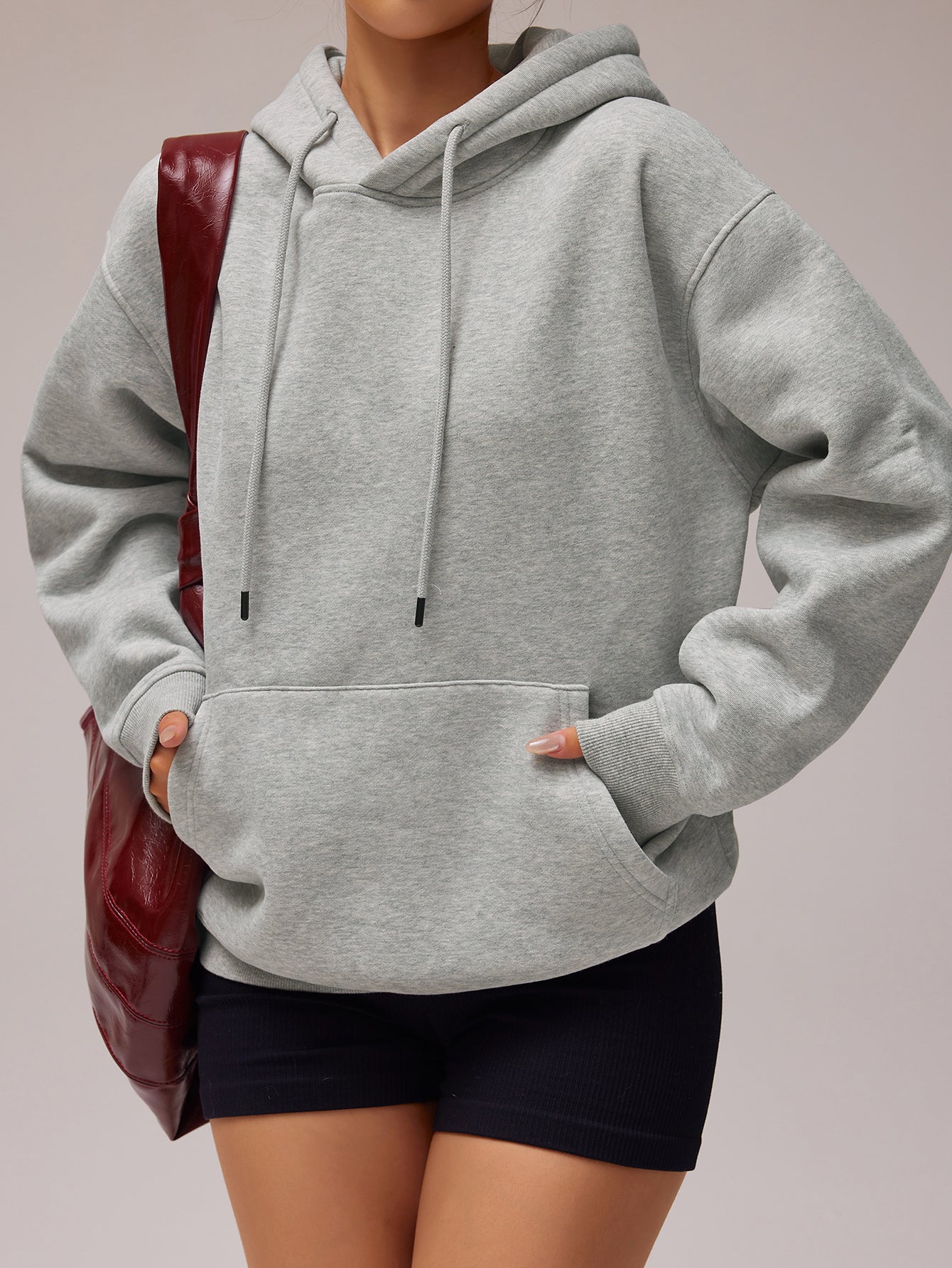 DIY Unisex Lined Pullover Drawstring  Kangaroo Pocket Hoodie