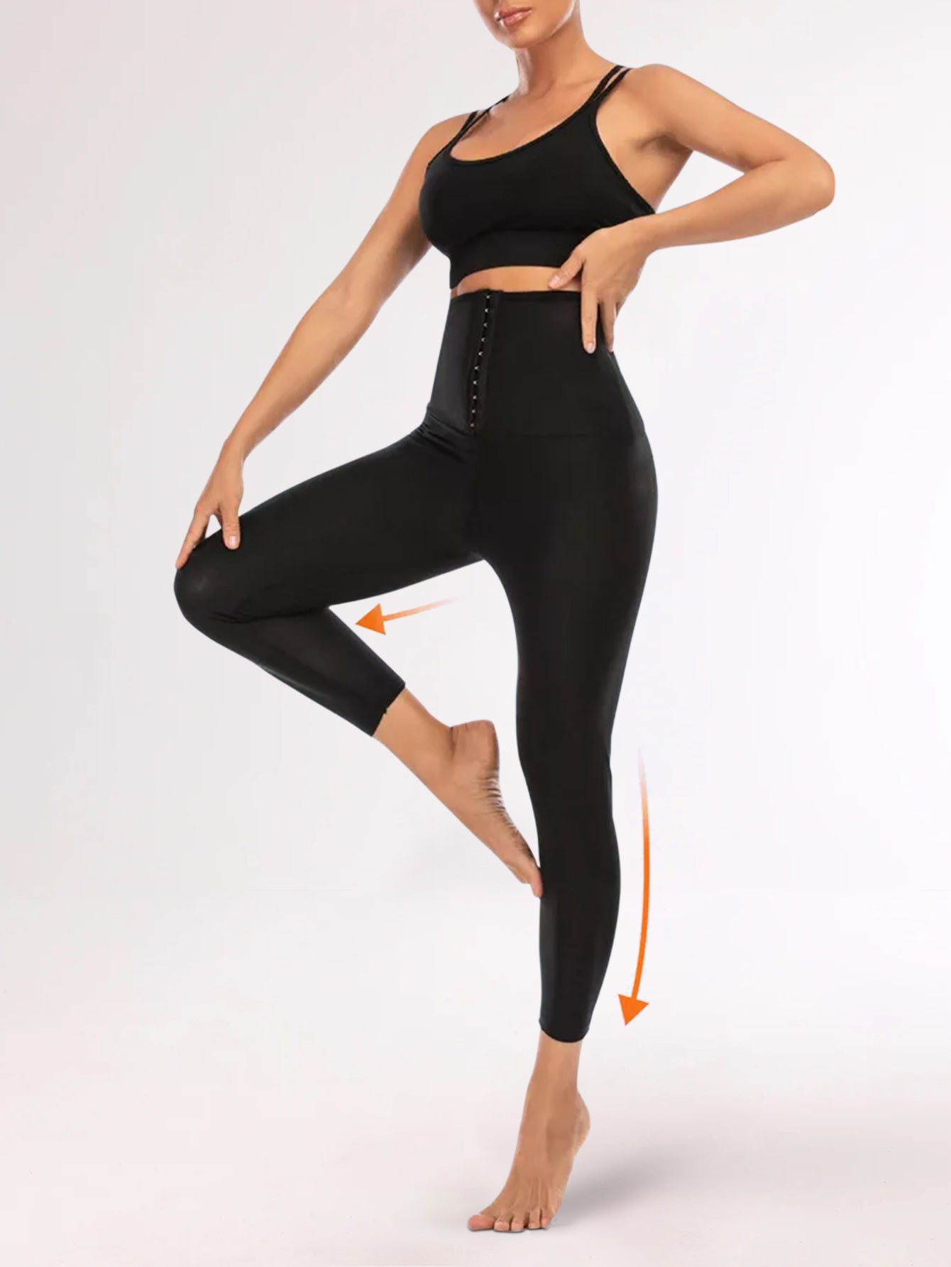 Three-Breasted Tummy Control Sauna Effect Leggings